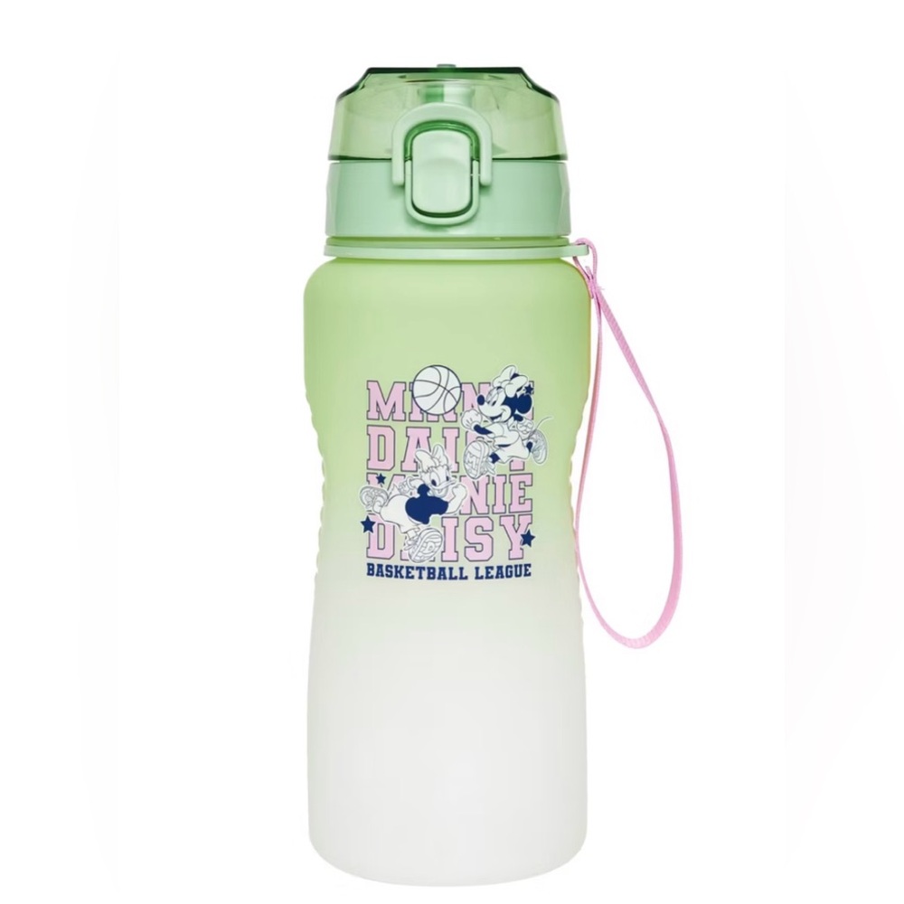 Minnie Mouse Skinny Dip water bottle Mint green with pink strap NEW IN BOX
